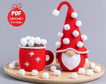 Christmas Gnome Crochet Pattern with Mug