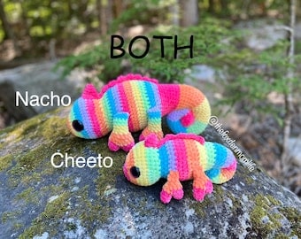 Chameleon Crochet Pattern: Nacho & Cheeto