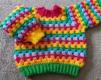 No-Sew Rainbow Kids Crochet Jumper Pattern