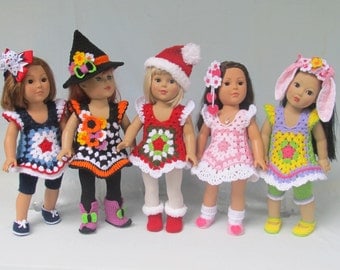 Holiday Toppers" Crochet Costume Pattern for Dolls