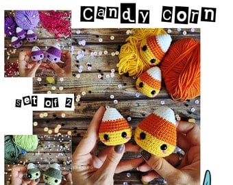 Amigurumi Candy Corn Crochet Pattern in Four Languages