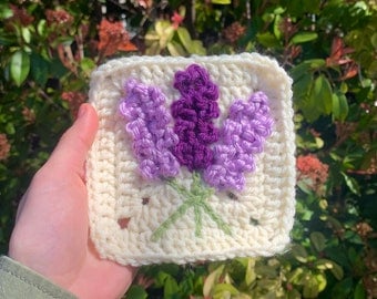 Granny Square Crochet Pattern: Lavender Bunch