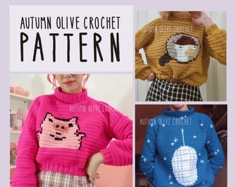 Mabel's Sweater Collection Crochet Pattern, Beginner Friendly