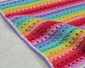 Lucie Rainbow Crochet Baby Blanket Pattern