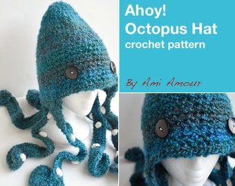 Ahoy Octopus Crochet Hat Pattern PDF