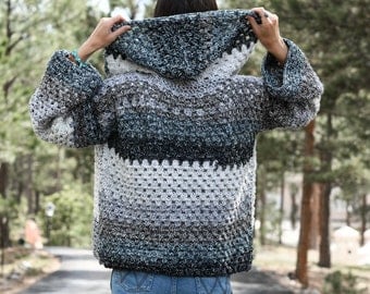 Boho Riptide Granny Hoodie Crochet Pattern