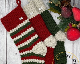 Oversized North Pole Christmas Stocking Crochet Pattern