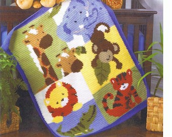 Easy Afghan Jungle Animals Crochet Pattern
