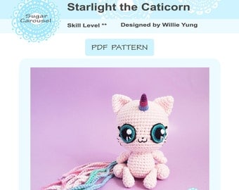 Starlight Caticorn Crochet Pattern: Magical Amigurumi Toy