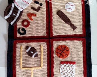 Baby Boy's Sports-Themed Crochet Pattern Set