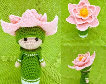 Lucia Lotus Flower Amigurumi Crochet Pattern