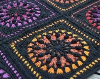 Stained Glass Crochet Afghan Square Pattern