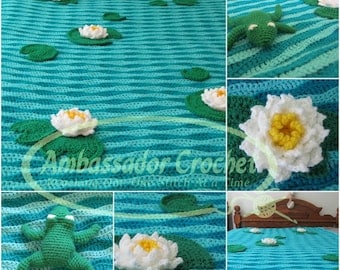 Charming Frog Pond Crochet Afghan Pattern