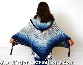 Butterfly Net Crochet Shawl Pattern PDF