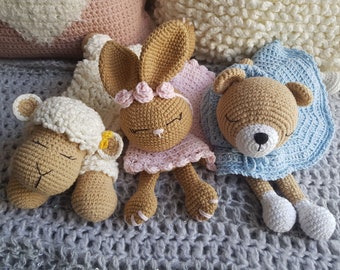 Sheep, Bunny, Bear Crochet Blanket Patterns Pack