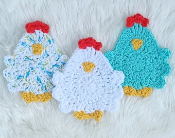Henny Penny Crochet Pattern: Easy Farmhouse Coasters