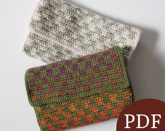 Checker Print Crochet Clutch Book Sleeve Pattern