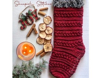 Winter Braid Christmas Stocking Crochet Pattern