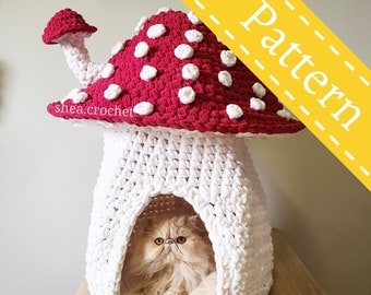 Crochet Pattern for Mushroom Cat House PDF