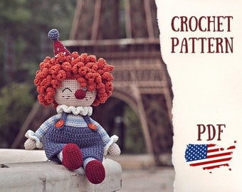 Cute Crochet Clown Doll Pattern for Amigurumi