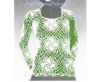 Vintage Lacy Whirlpool Crochet Blouse Pattern