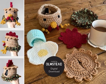 Hennifer Crochet Chicken Coaster Set Pattern