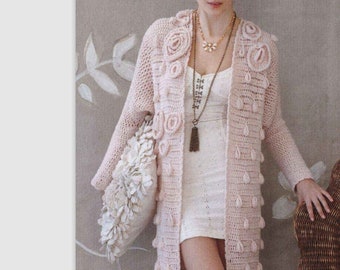 Crochet Pattern for Lace Flower Duster Coat
