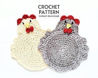 Farmhouse Chicken Trivet Crochet Pattern PDF