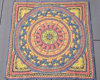 Sunny Border Mandala Crochet Pattern for Blanket/Wall Hanging