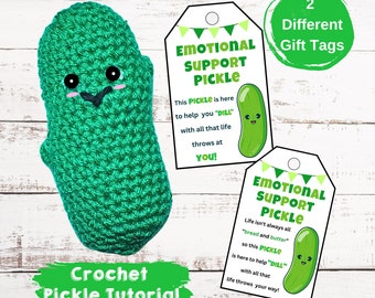 Crochet Pickle Pattern with Printable Gift Tags
