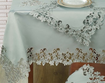 Handmade Vintage Embroidered Table Toppers for Weddings