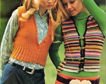 70s Vintage Crochet Sweater Vest Patterns