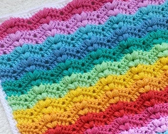 Bobble Ripple Crochet Baby Blanket Pattern