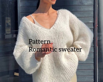 Chunky Mohair Sweater Knitting Pattern PDF