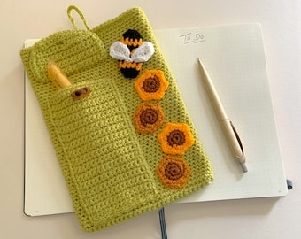 Crochet Pattern: Bee-Themed Journal Cover & Planner Pouch