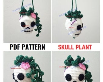 Skull Crochet Pattern for Hanging Car Planter