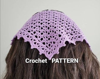 Tulip Bandana Crochet Pattern: Head Cover & Church Veil