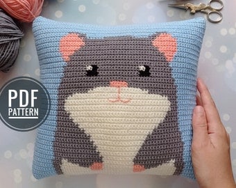 Hamster-Themed Crochet Pillow Cushion Pattern