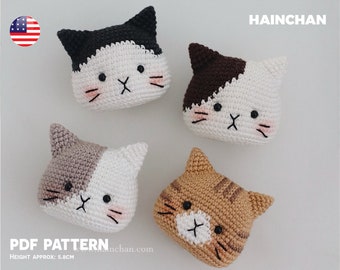 Amigurumi Cat Heads - Cute Crochet Pattern PDF