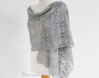 SILVER Lace Crochet Shawl Pattern PDF