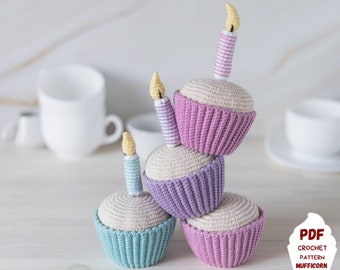Crochet Birthday Cupcake & Cake Pattern PDF