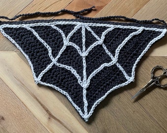 Spooky Crochet Spiderweb Bandana Pattern