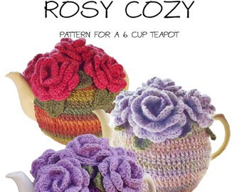 Rose Crochet Tea Cozy Pattern - 6 Cup