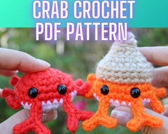 Low-Sew Crab Amigurumi Crochet Pattern PDF
