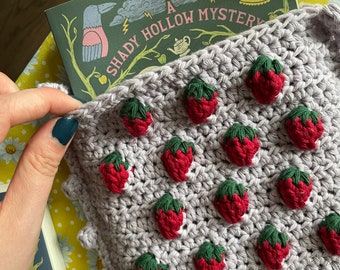 Strawberry Crochet Sleeve: DIY Book Cover Pattern