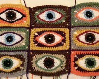 All-Seeing Crone Crochet Granny Square Pattern
