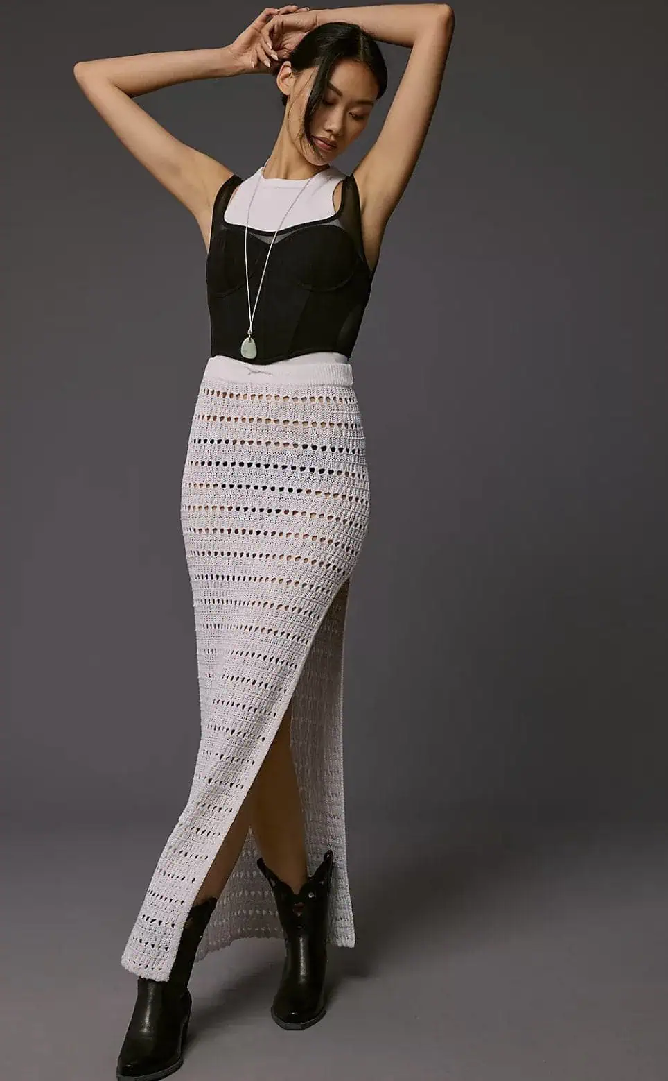 LSPACE Sweetest Thing Crochet Maxi Skirt