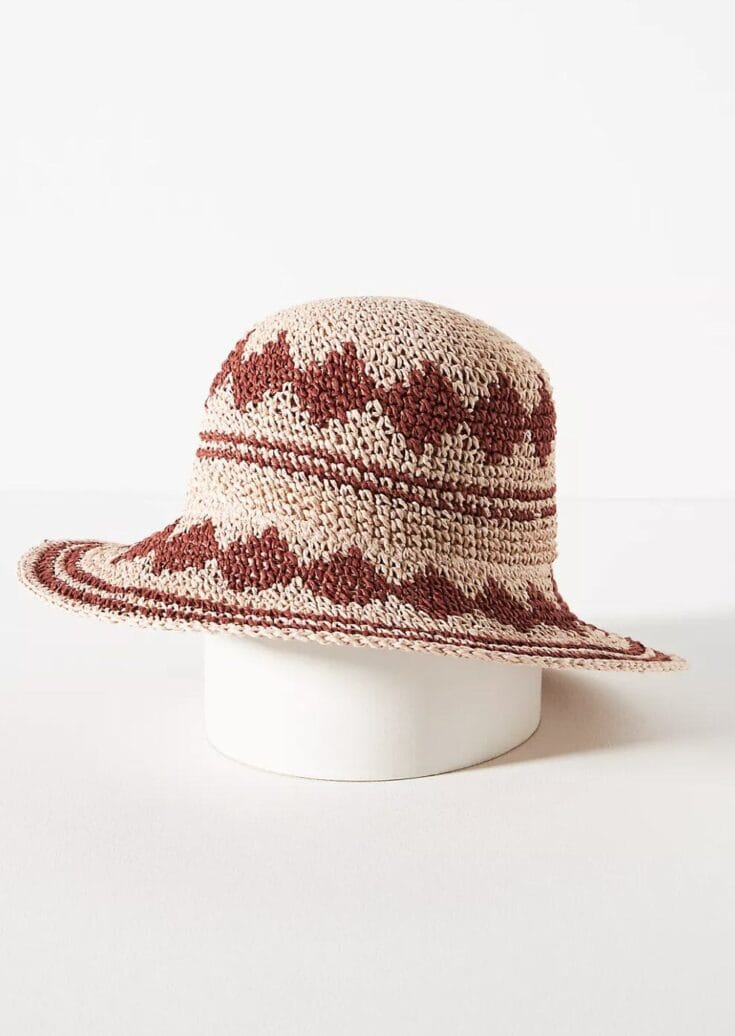 Printed Crochet Bucket Hat