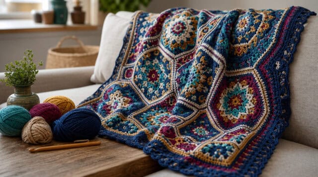 15 Persian Tile Crochet Patterns for Blankets, Pillows, and Colorful Home Decor