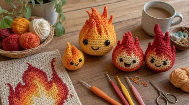 27 Calcifer Crochet Patterns for Studio Ghibli Fans Who Love Cozy Amigurumi